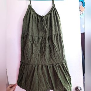 Old Navy Cami Midi Dress, Olive Green Sz L